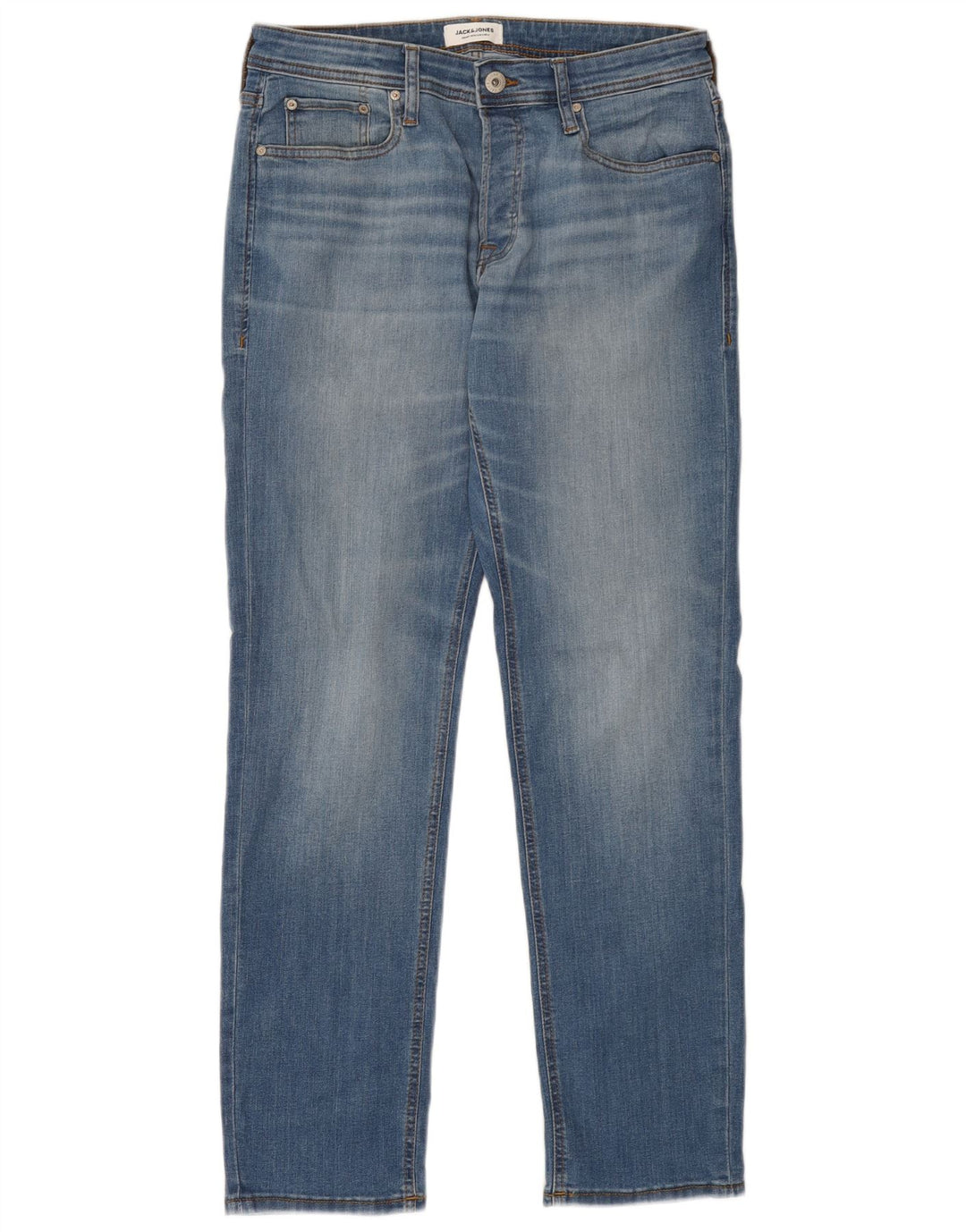 JACK & JONES Straight jeans til mænd W31 L32 Blå bomuld