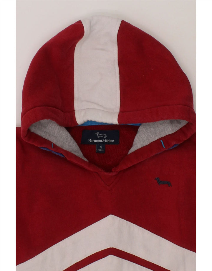 HARMONT & BLAINE Boys Sweatshirt Jumper 3-4 Years Red Colourblock Cotton Vintage Harmont & Blaine and Second-Hand Harmont & Blaine from Messina Hembry 