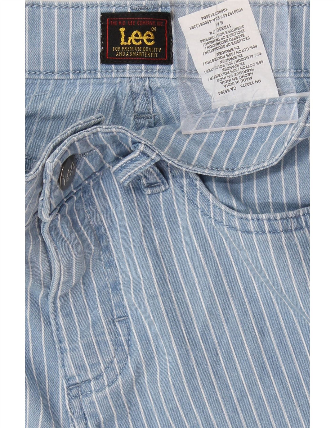 LEE Womens Denim Shorts US 6 Medium W28  Blue Pinstripe Cotton Vintage Lee and Second-Hand Lee from Messina Hembry 