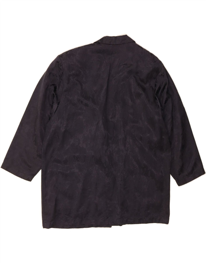 VINTAGE Womens 1 Button 3/4 Sleeve Blazer Jacket UK 16 Large Black Floral Vintage Vintage and Second-Hand Vintage from Messina Hembry 