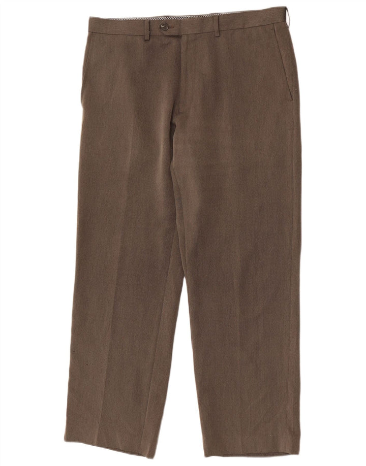 Marks & Spencer Herre Straight Suit Bukser W34 L29 Brun sildeben