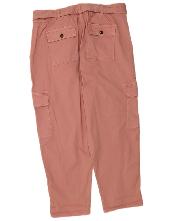 Marks & Spencer Regular Cargo Bukser til kvinder UK 22 3XL W42 L28 Pink Bomuld