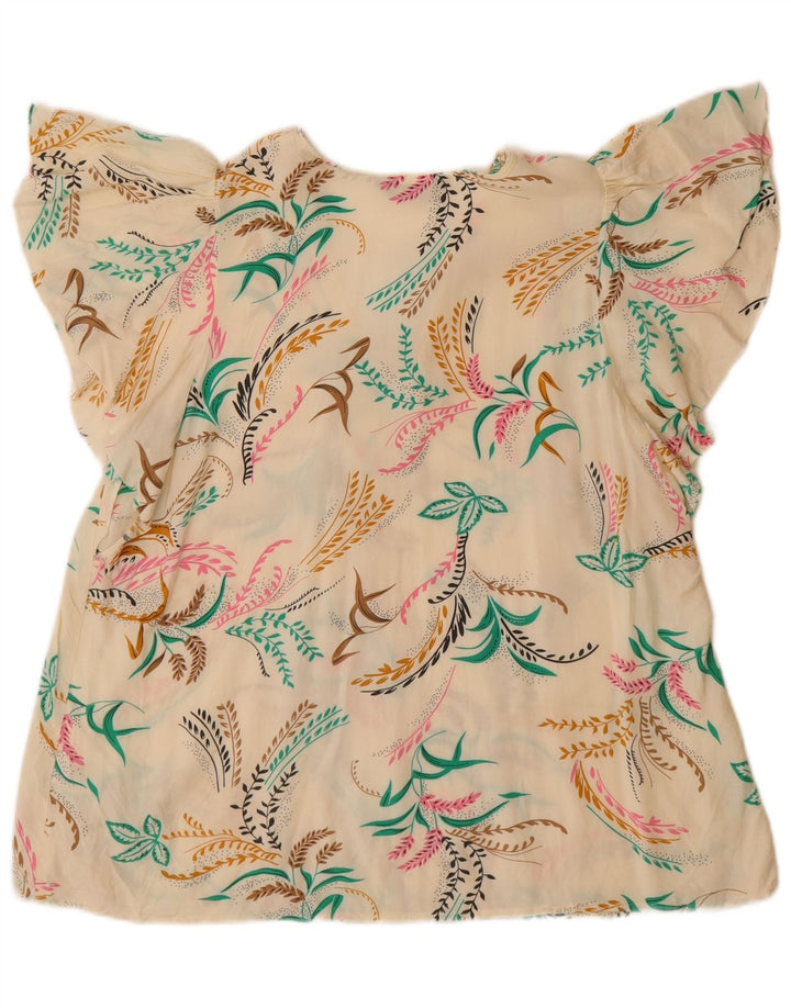 Marks & Spencer Damebluse Top UK 14 Large Off White Floral