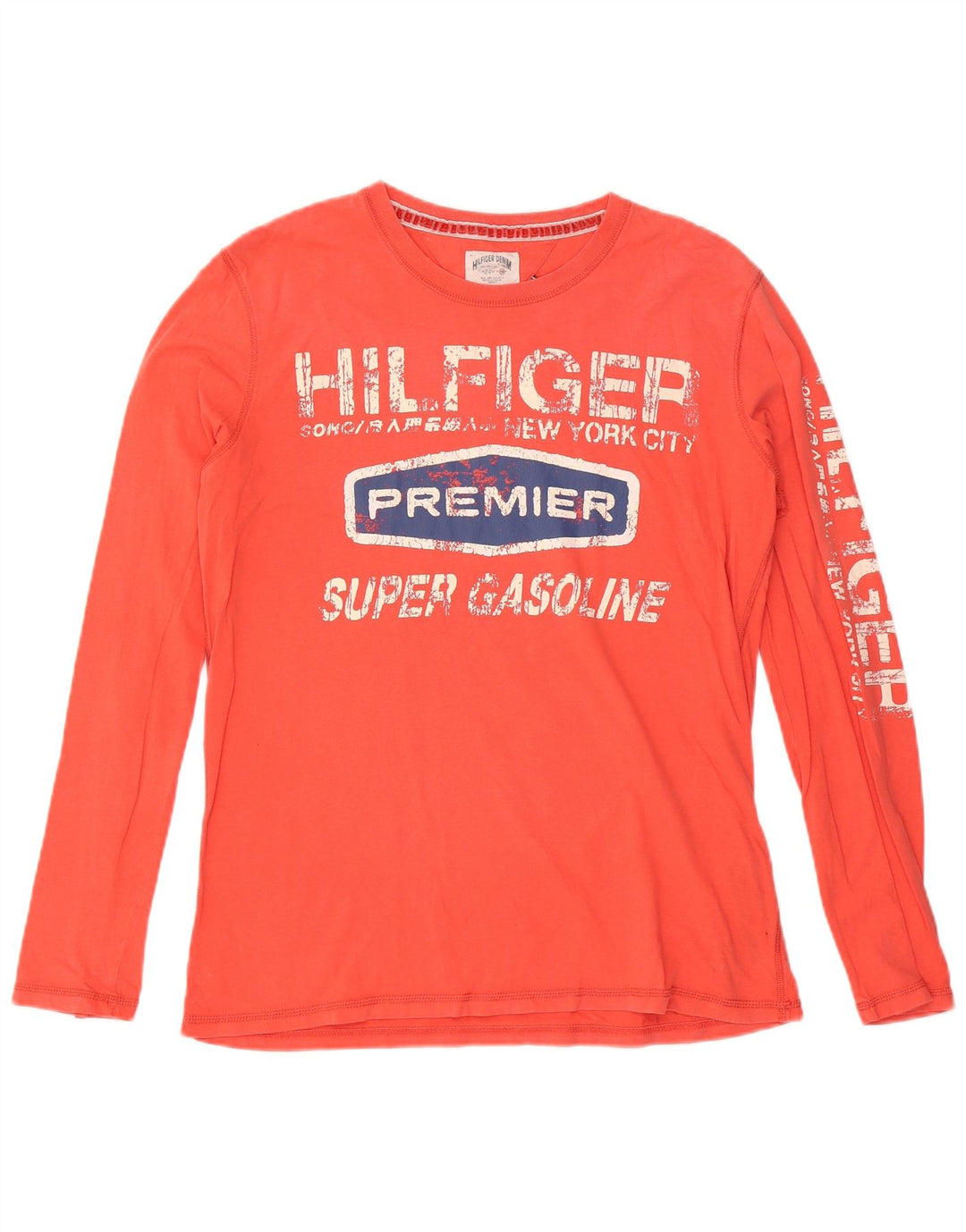 Tommy Hilfiger Herre Grafisk Top Langærmet XL Rød Bomuld