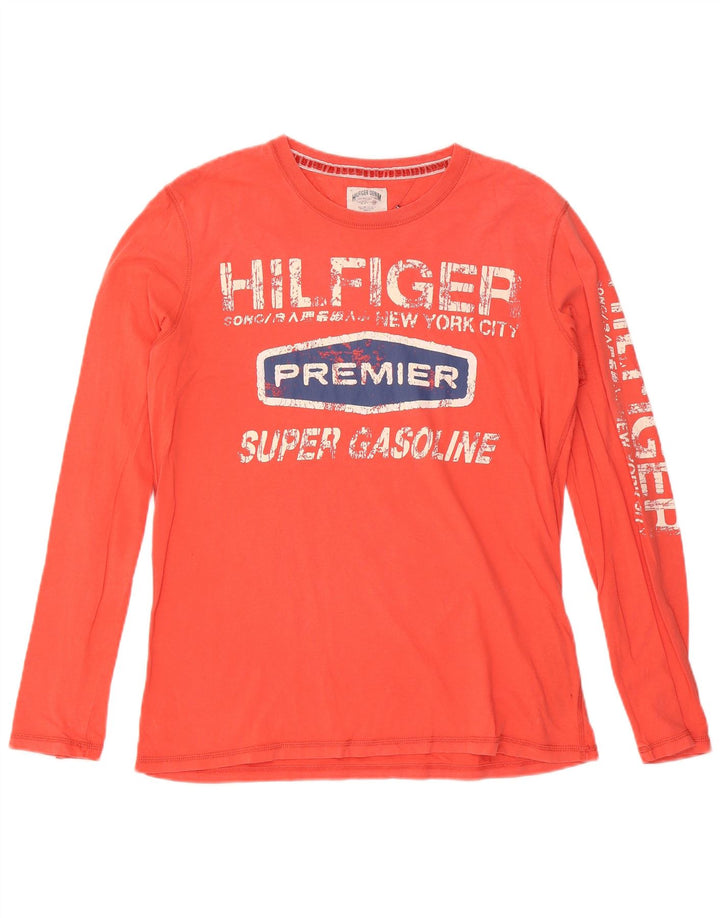 Tommy Hilfiger Herre Grafisk Top Langærmet XL Rød Bomuld