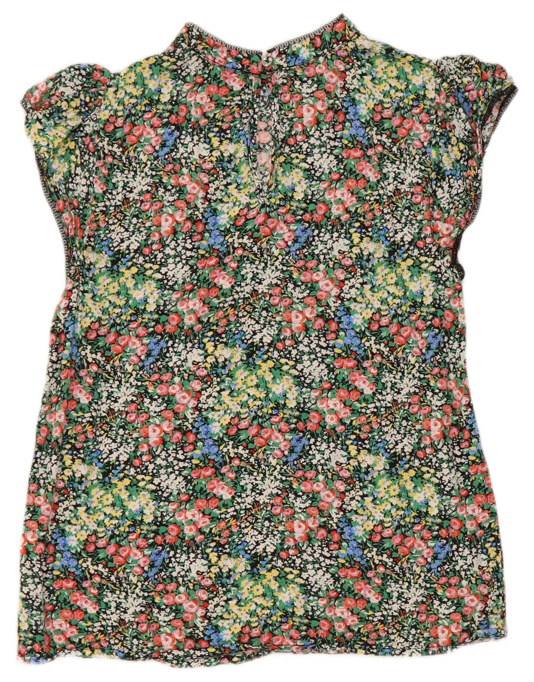 Oasis Dame T-Shirt Top UK 8 Small Multicolored Floral Viscose