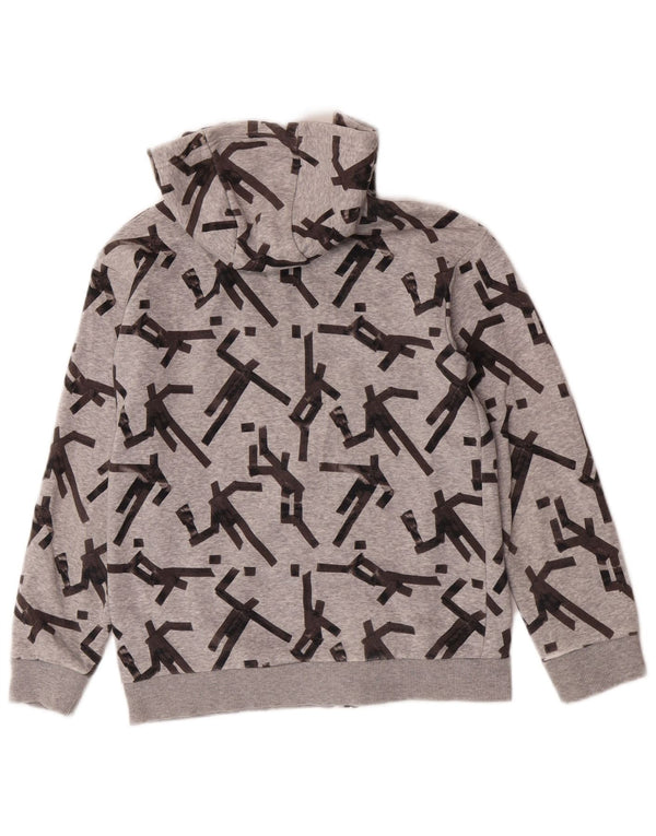 Adidas drenge grafisk hættetrøje med lynlås 11-12 år grå bomuld