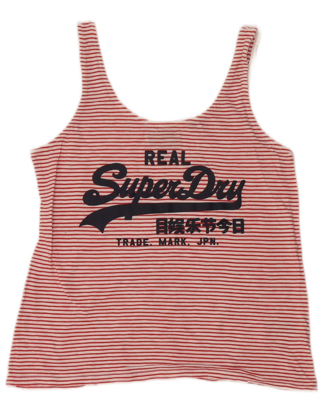 Superdry Grafisk Vest Top UK 10 Små rødstribet bomuld til kvinder