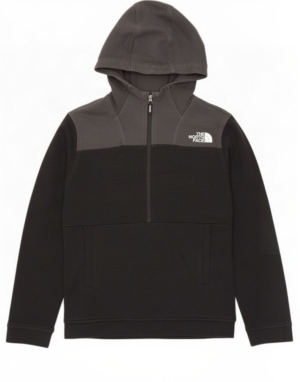 The North Face Boys Hoodie Jumper 11-12 Years Large Black Colourblock