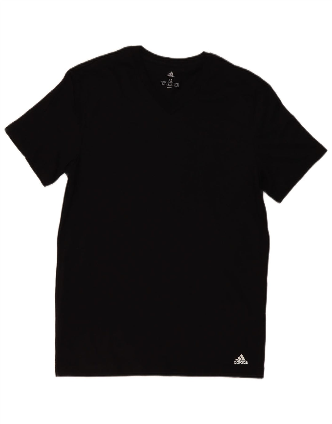 ADIDAS Herre T-Shirt Top Medium Sort Bomuld