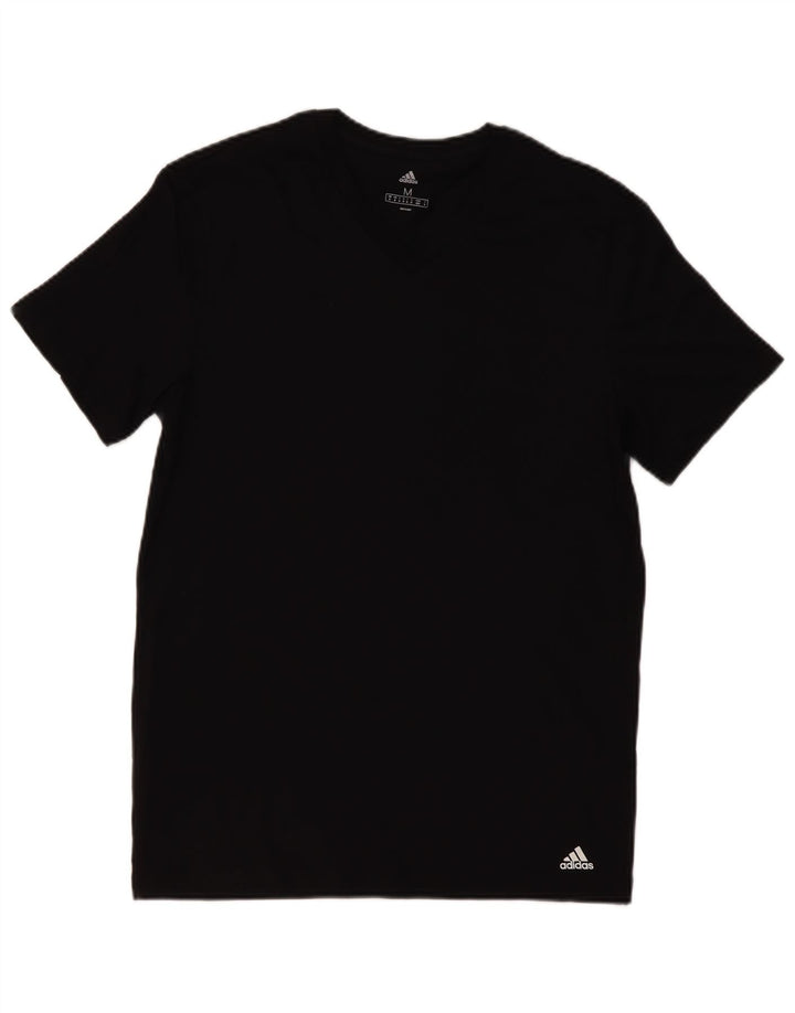 ADIDAS Herre T-Shirt Top Medium Sort Bomuld