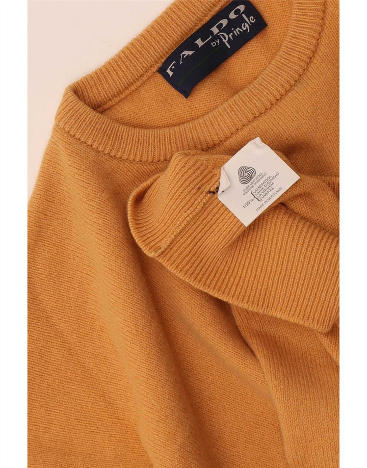 Pringle Herre Crew Neck Jumper Sweater XL Gul lammeuld