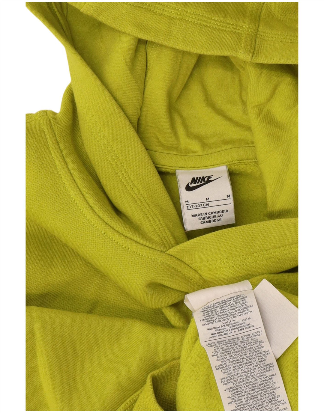 Nike Boys Hoodie Jumper 10-11 år Medium Gul Bomuld