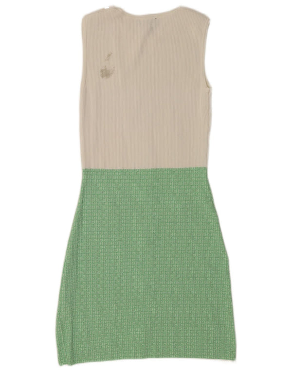 Lipsy Womens Sleeveless Sheath Dress UK 10 Small White Colourblock Viscose
