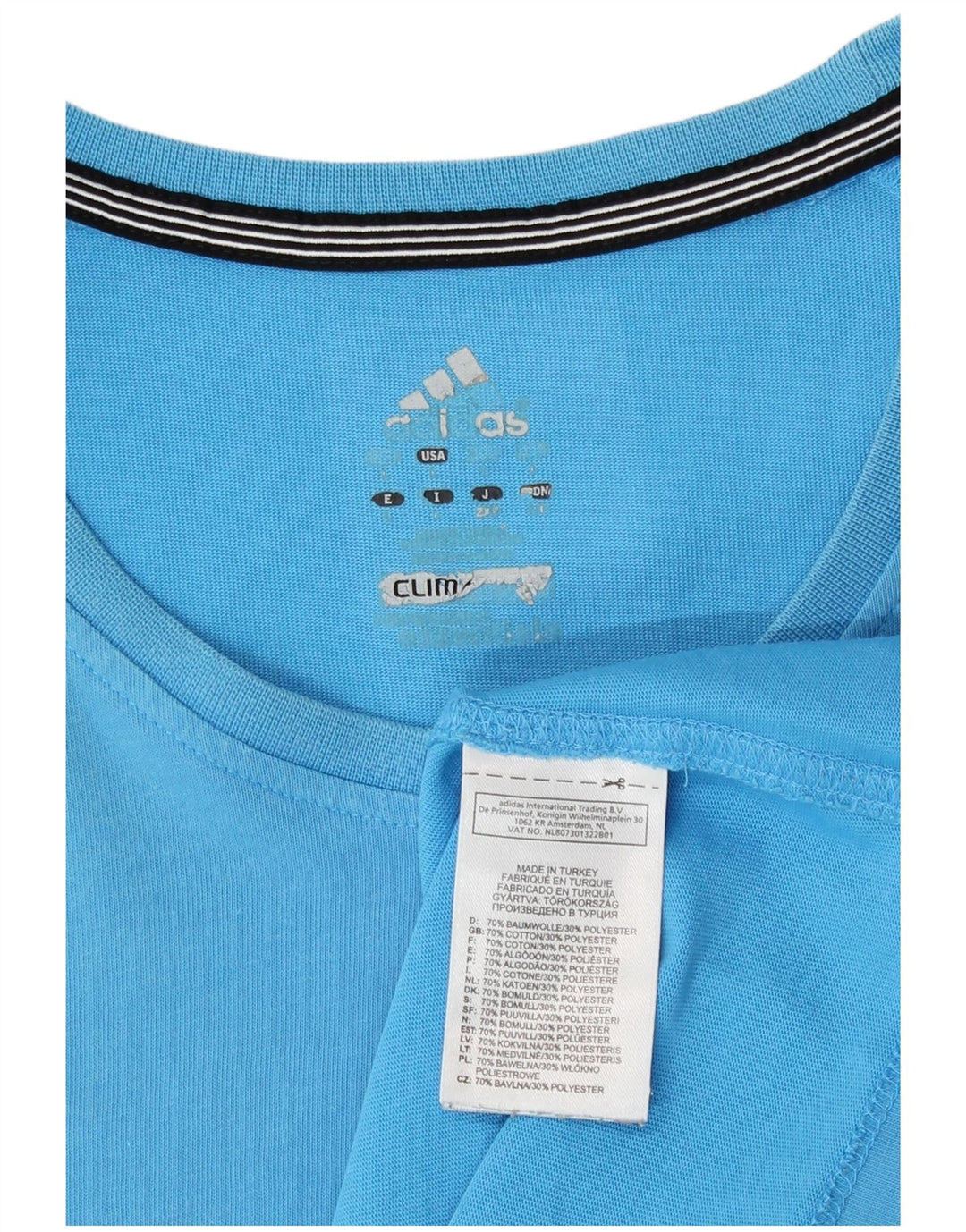 Adidas Herre Climalite T-Shirt Top Stor Blå Bomuld