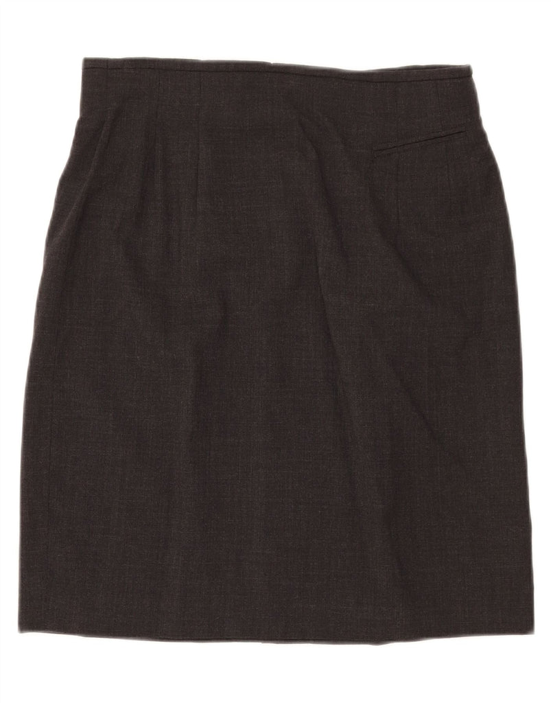 ESCADA Womens Elements Straight Skirt EU 38 Medium W30 Grey Wool Vintage Escada and Second-Hand Escada from Messina Hembry 