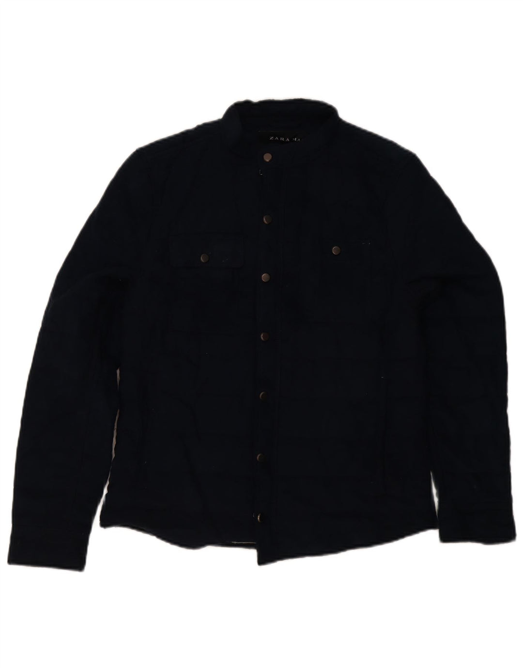 Zara Polstret Herrejakke UK 36 Small Navy Blue Polyester