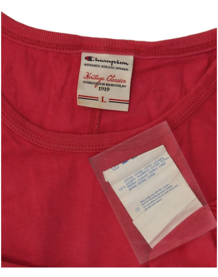CHAMPION Womens Heritage Classics Grafisk T-Shirt Top UK 14 Large Pink