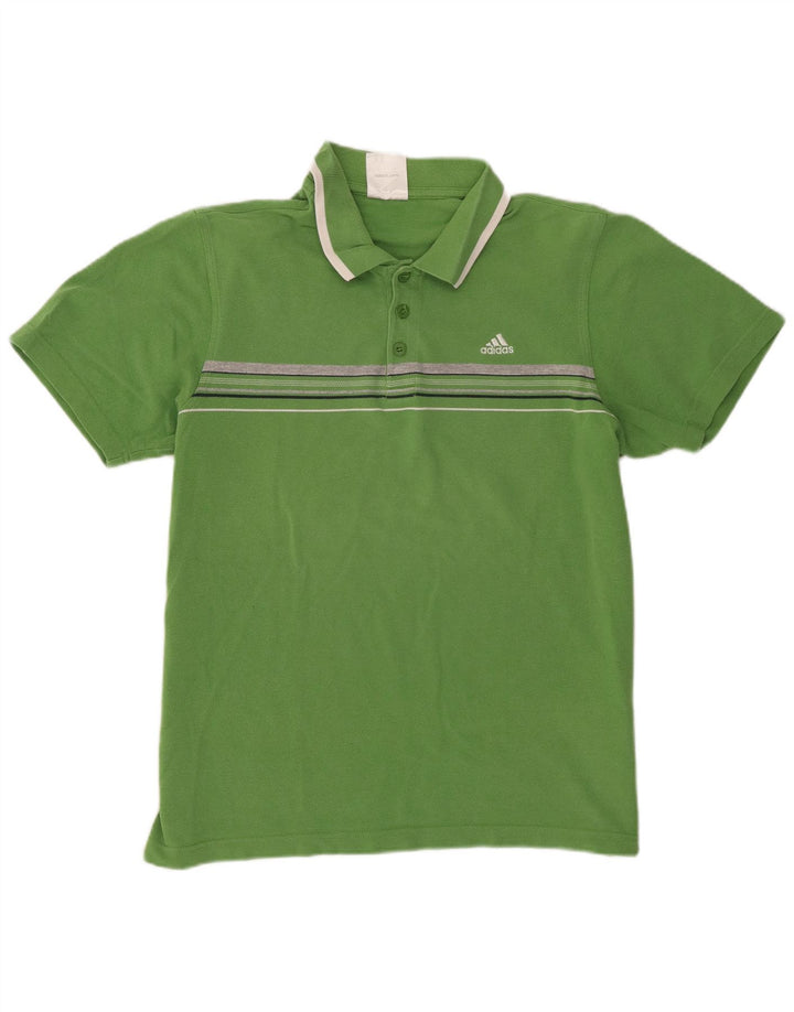 Adidas Polo Shirt til mænd Stor grøn stribet bomuld