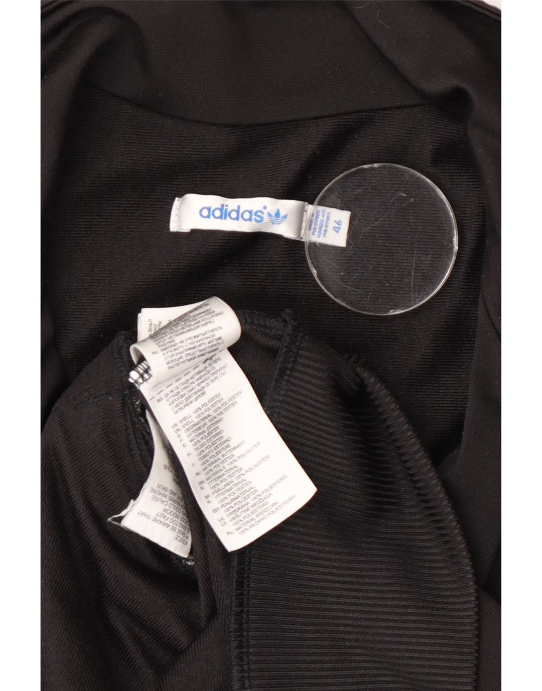 Adidas Grafisk træningsdragt topjakke til kvinder EU 46 Stor sort polyester