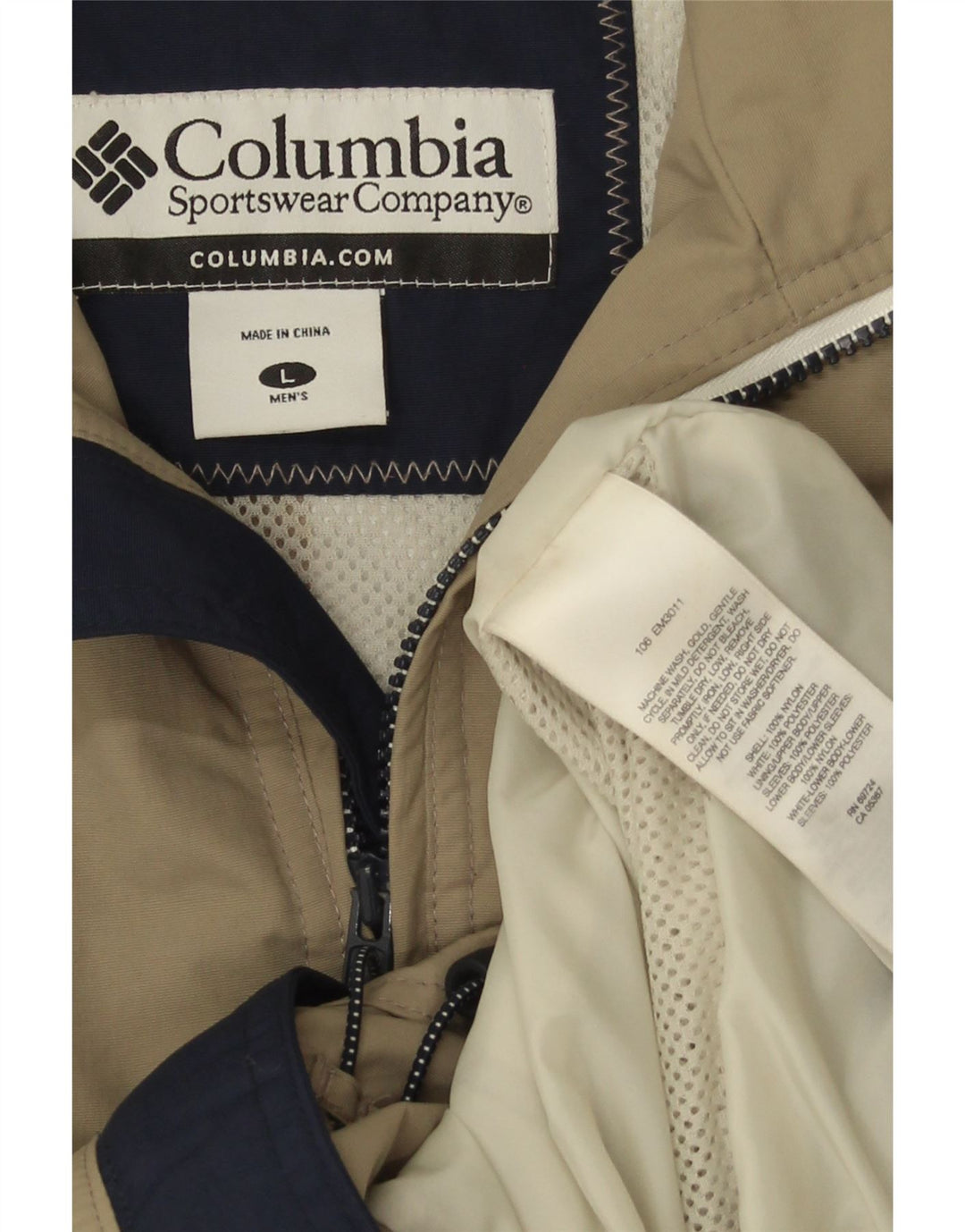 Columbia Regnjakke til mænd UK 40 Stor Khaki Nylon