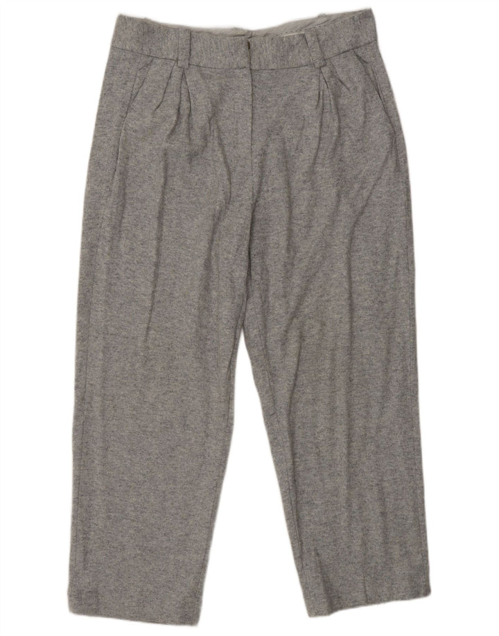 MASSIMO DUTTI Dame Pegged Cropped Trousers EU 42 Large W32 L25 Grå