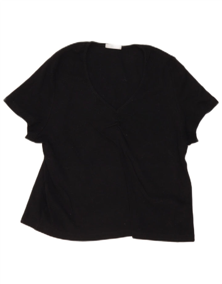 Marks & Spencer Damebluse Top UK 22 3XL Sort Bomuld
