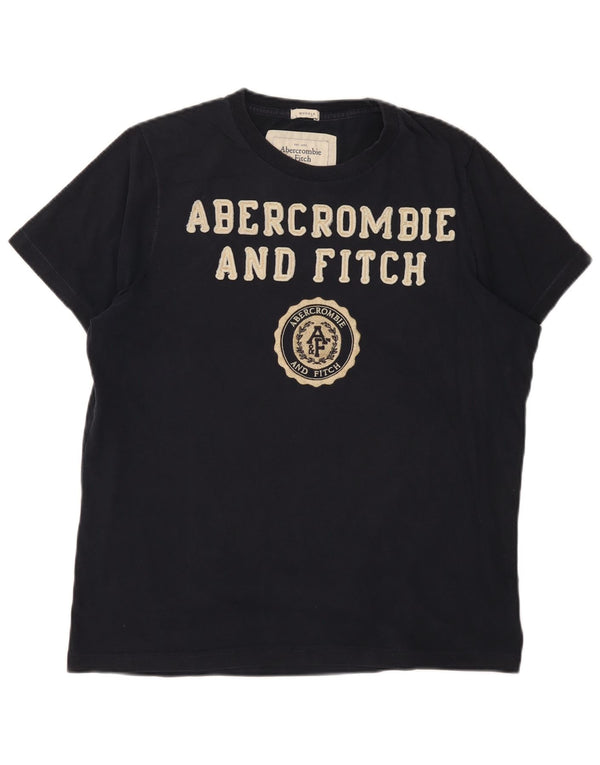 Abercrombie & Fitch Dame Muscle Fit Grafisk T-Shirt Top XL Marineblå