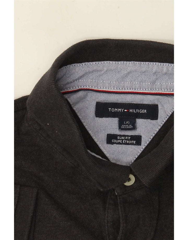 Tommy Hilfiger Herre Slim Fit Polo Shirt Large Grå