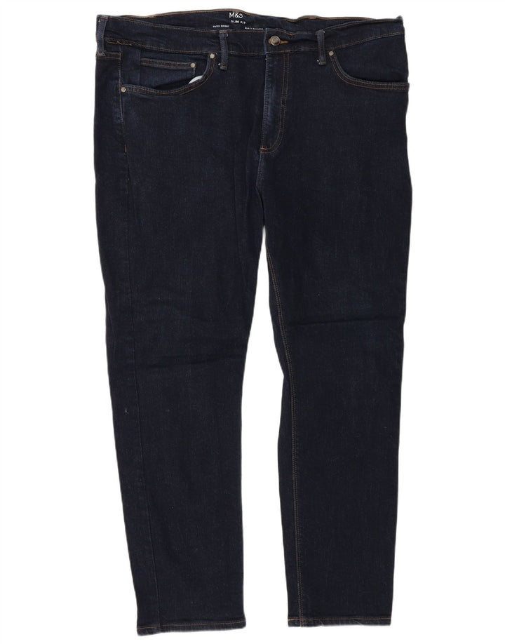 Marks & Spencer Herre Slim Jeans W38 L29 Marineblå Bomuld