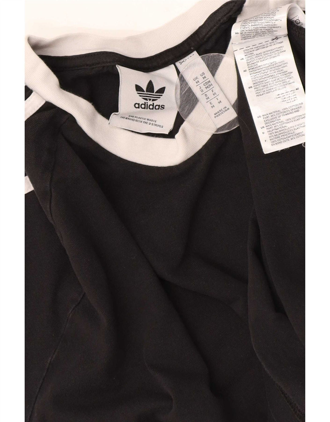 Adidas Herre Top Langærmet Medium Sort Colourblock Bomuld