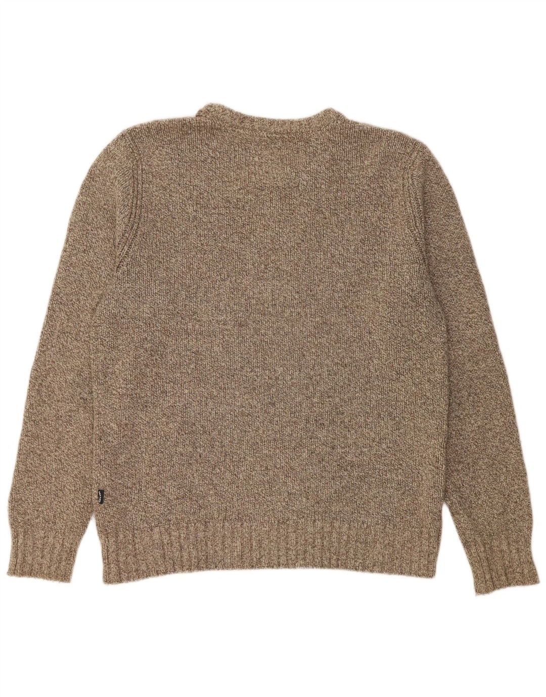 Fedt ansigt til mænd med rund hals sweater mellemgrå flekket uld