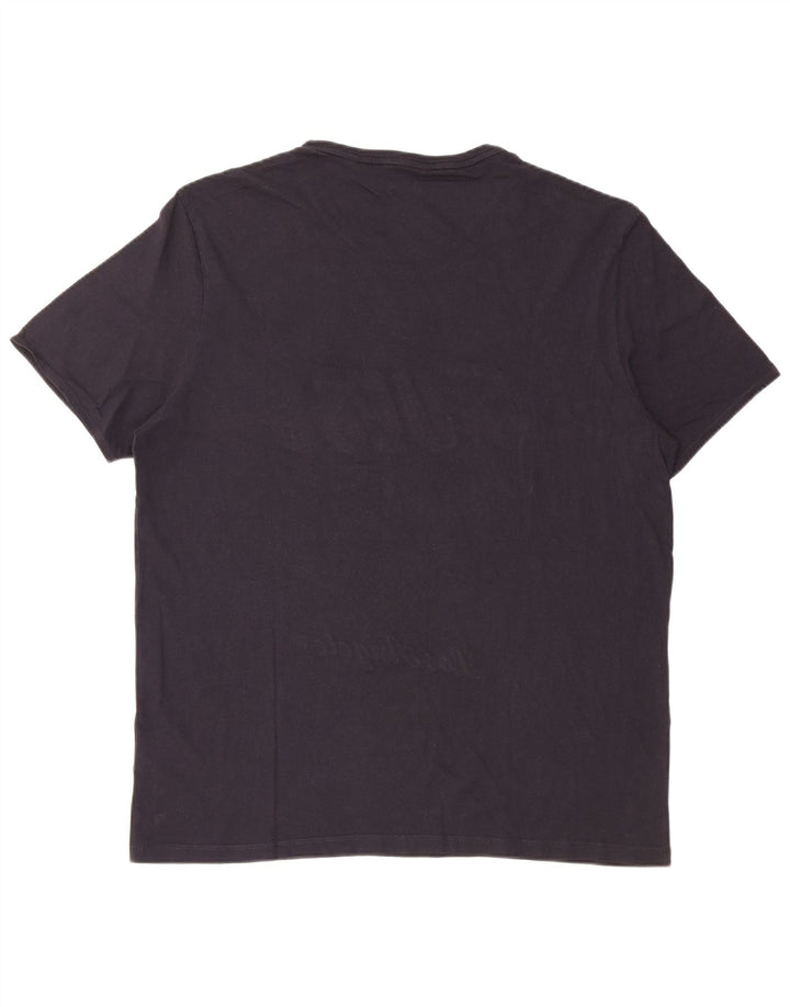 Guess Herre grafisk T-shirt top XL marineblå bomuld