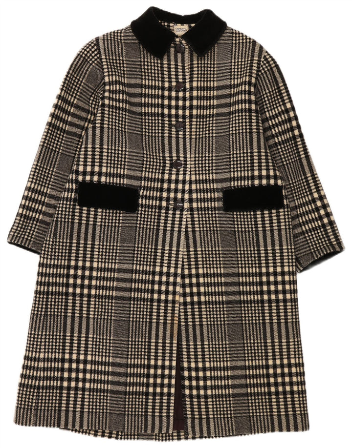 Simonetta Dame Overfrakke UK 14 Large Black Houndstooth