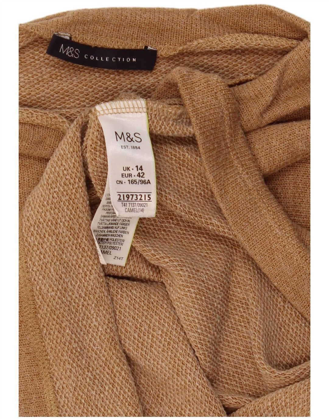 Market & Spruce Womens Crop Bluse Top UK 14 Large Beige Polyester
