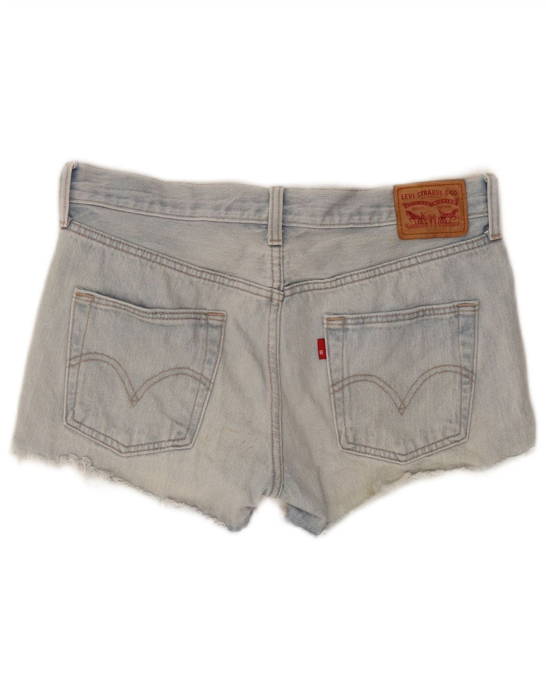 LEVI'S Womens 501 denimshorts W27 Små blå bomuld