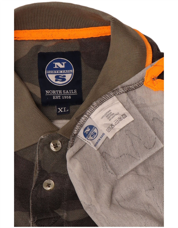 North Sails Herre Polo Shirt XL Grå Camouflage Bomuld