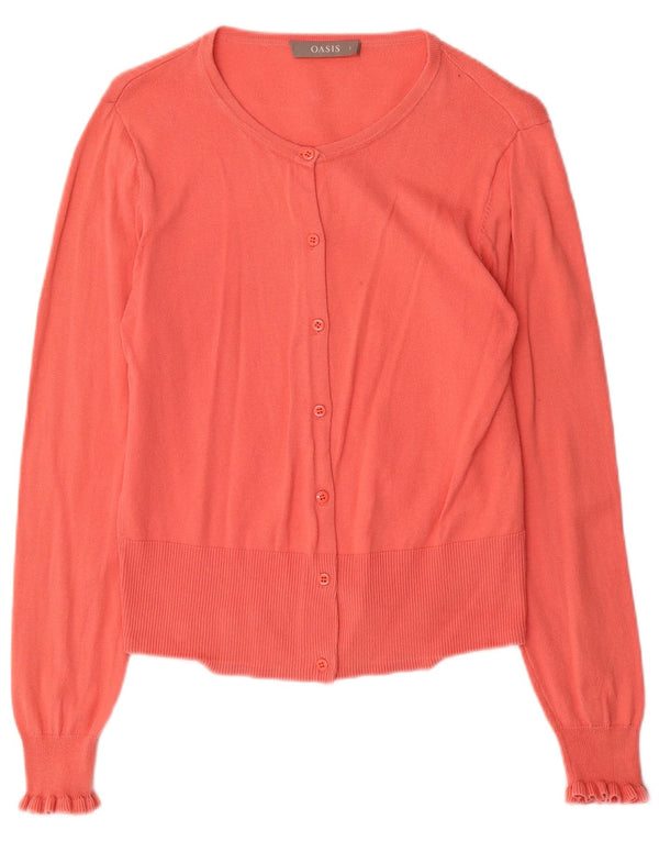 Oasis Womens Cardigan Sweater UK 10 Small Pink Cotton