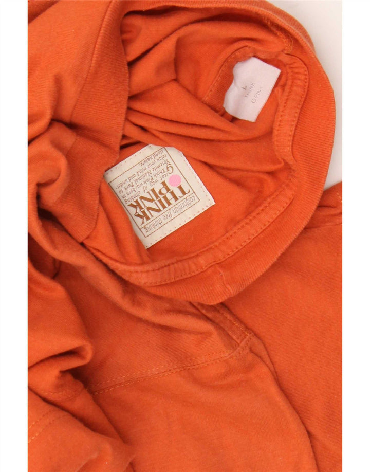 Tænk Pink Herre T-Shirt Top Stor Orange Bomuld