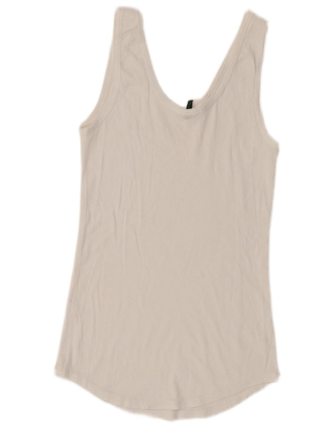 Benetton Womens Grafisk Vest Top UK 6 XS Hvid