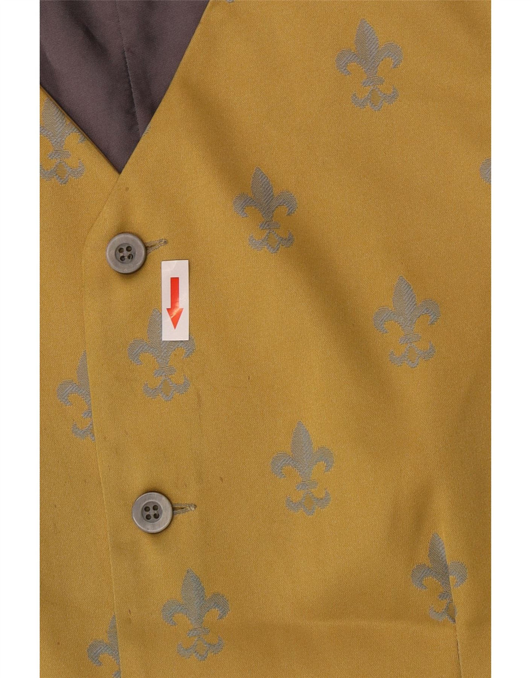 Vintage herre abstrakt mønster vest Medium gul Ikat