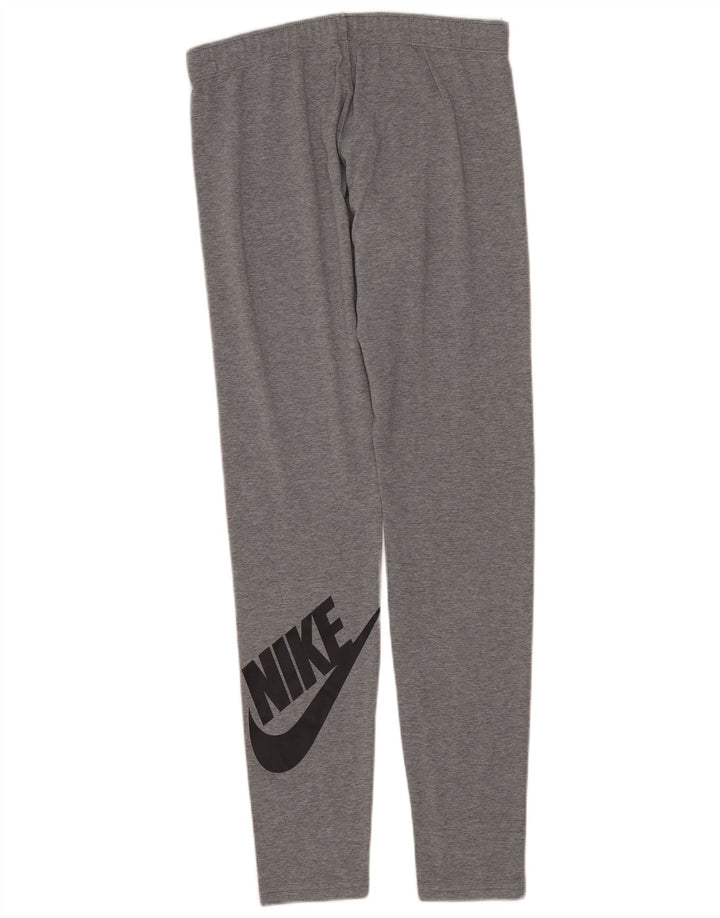 Nike Dame Grafiske Leggings UK 12 Medium Grey Bomuld