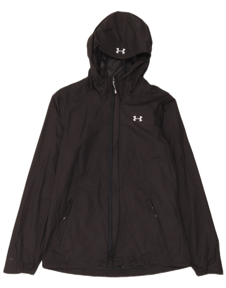 Under Armour Regnjakke med hætte til mænd UK 36 Lille sort polyester