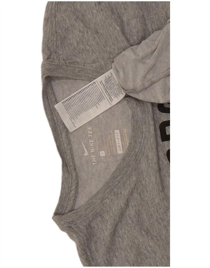 Nike Herre Dri Fit grafisk T-shirt top lille grå bomuld