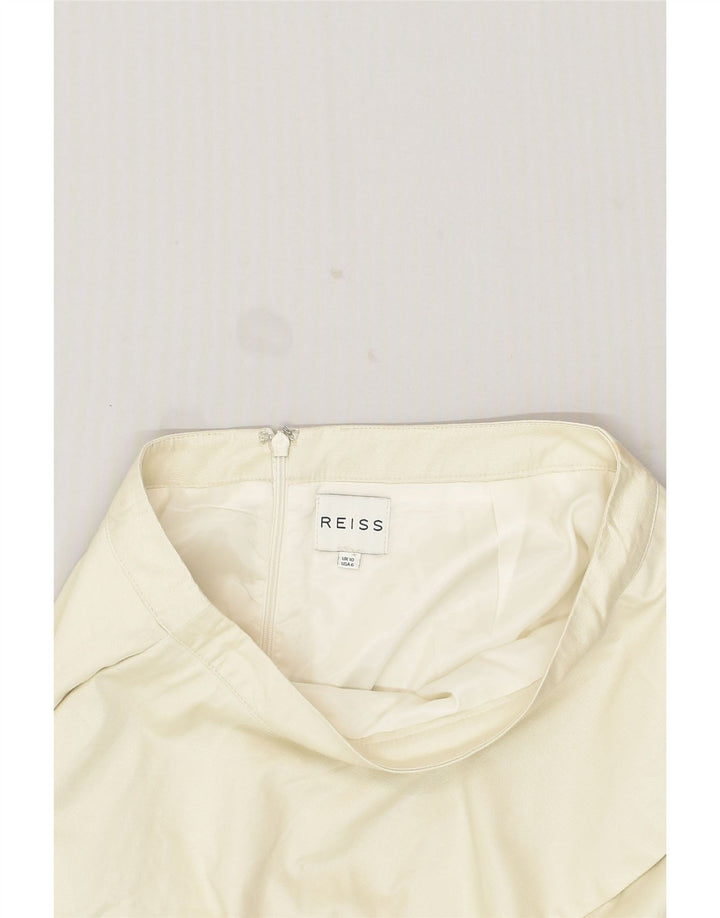 REISS Womens Peplum Skirt UK 10 Small W28  Off White Cotton | Vintage Reiss | Thrift | Second-Hand Reiss | Used Clothing | Messina Hembry 