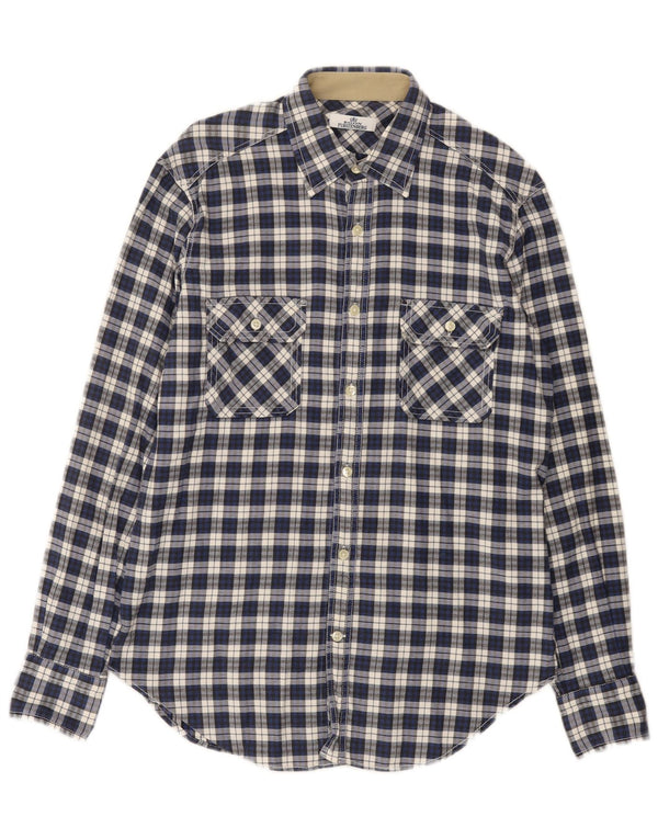 Egon Furstenberg Herre Flanelskjorte Str. 40 15 3/4 Medium Blå Plaid