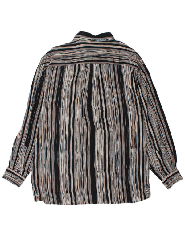 UMBERTO ROSETTI Herre Overshirt Skjorte Størrelse 15 1/2 Medium Grå Stribet