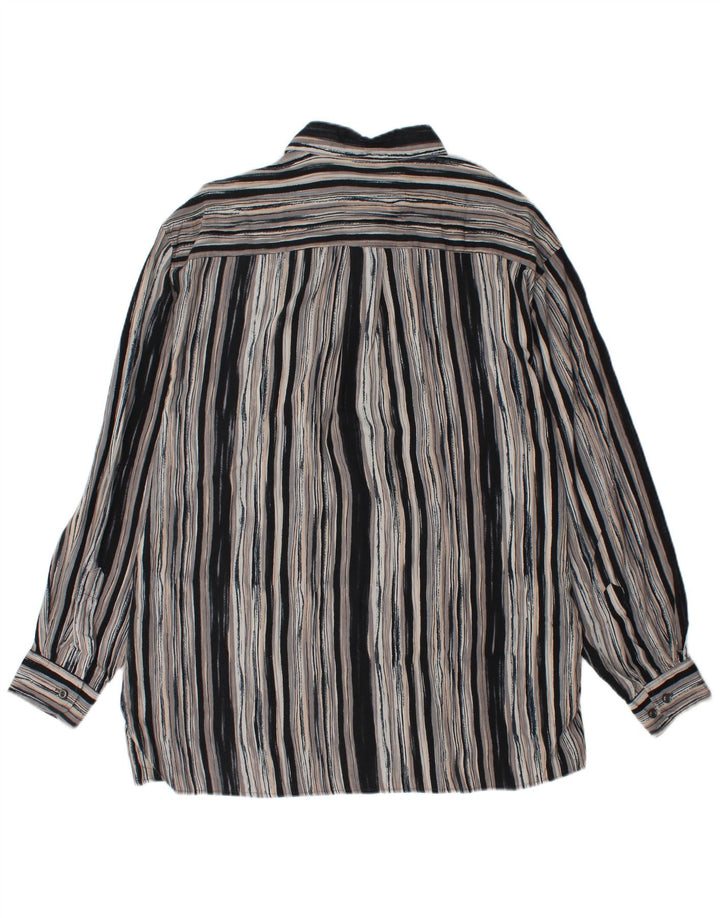 UMBERTO ROSETTI Herre Overshirt Skjorte Størrelse 15 1/2 Medium Grå Stribet