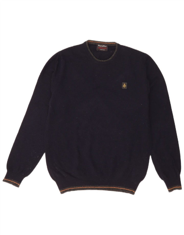 Refrigiwear Herre Sixty spa Crew Neck Jumper Sweater Medium Navy Blue Wool