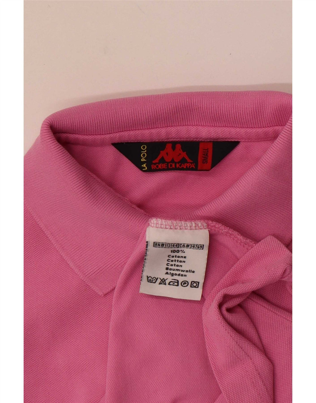 Kappa Dame Polo Shirt UK 10 Small Pink Bomuld